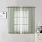 2 Panels Sheer Sage Green Curtains 54 Inches Length Window Treatment by OVZME