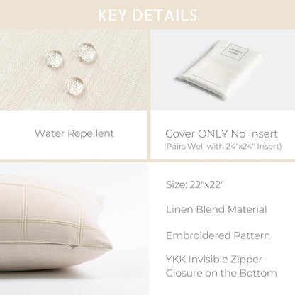 Crumbs Home Modern Farmhouse Fall Linen Indoor Outdoor Throw Pillow Cover Only - Image 5