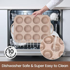 Vinino 2Pack Silicone Muffin Pans for Baking with Metal Reinforced Frame, 12 Cups Regular Size Nonstick Silicone Cupcake Pan, BPA Free Oven Dishwasher Safe Baking Mold for Muffins Cupcakes