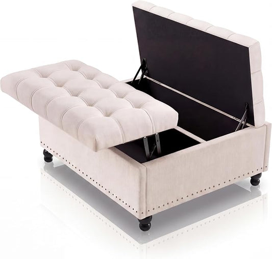 Garvee 36'' Large Square Storage Ottoman, Lift Top Storage Ottoman Coffee Table by Garvee