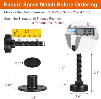 MAQUITA 12 Pack Furniture Leveling Feet Heavy Duty, Adjustable Furniture Feet - Image 2