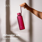 KIVY Slim Water Bottle 22oz [Lightweight & Shatterproof] - Small Drinking Waterbottle - Red Bottle Without Straw for School, Sport & Travel - Drinking Bottle Dishwasher Safe, BPA Free