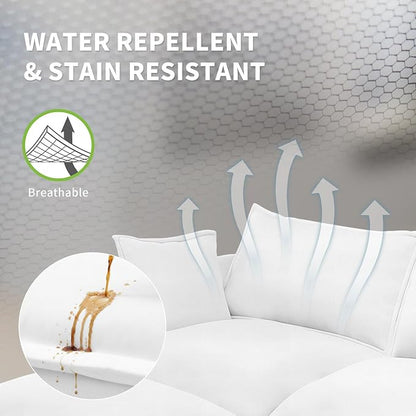 Waterproof Ottoman, Down Filled Comfort Footrest, Modular Sectional Cloud Sofa - Image 3