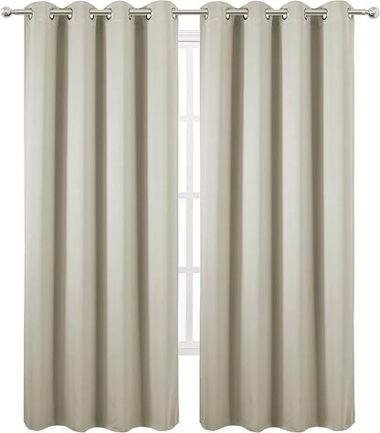 Light Beige Thermal Blackout Curtains/52 x 95 Inch/Set of 2 Panels Room - Image 2