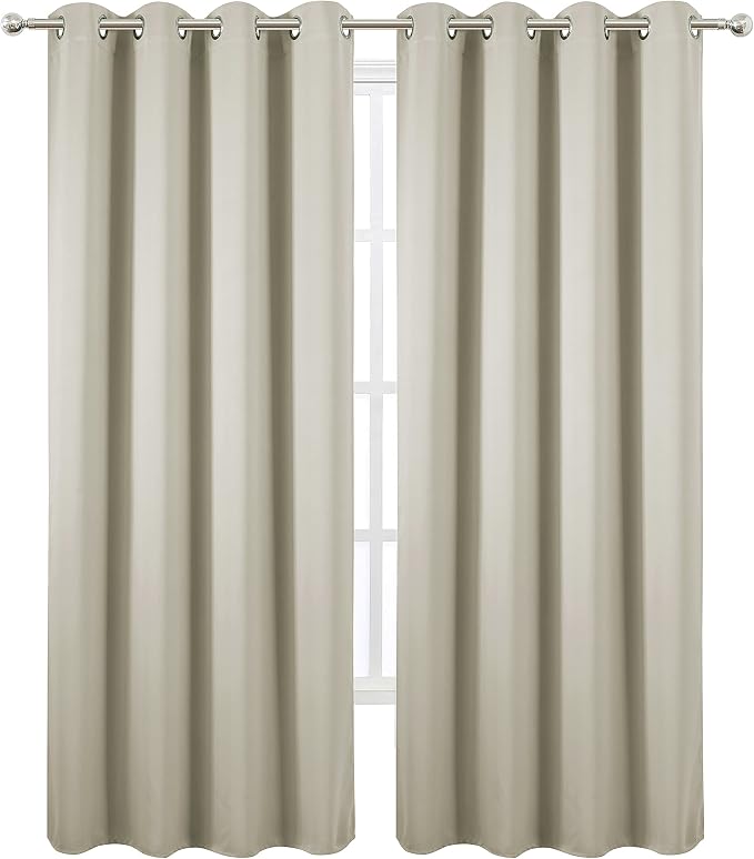 Light Beige Thermal Blackout Curtains/52 x 108 Inch/Set of 2 Panels Room - Image 2