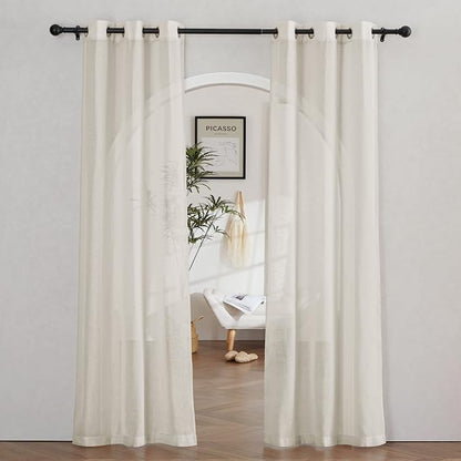 NICETOWN Flax Linen Semi Sheer Curtains by NICETOWN