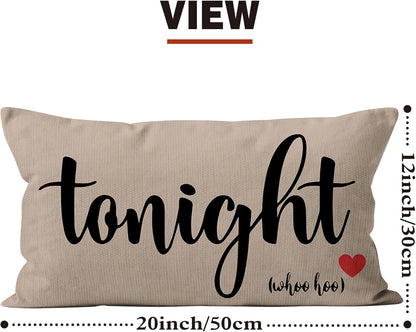 Mancheng-zi Bridal Gift,12x20 Pillow Cover,Bridal Shower Gifts,Funny Couples Reversible Linen Pillow Cover, Bachelorette Party Gifts,Bridal Gifts for Bride,Wedding Gifts for Bride(Light Brown)