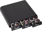 Mind Reader Single Serve Coffee Pod Organizer with 3 Drawers, 36 Pod Capacity, 13.5"L x 12.25"W x 2.5"H, Black