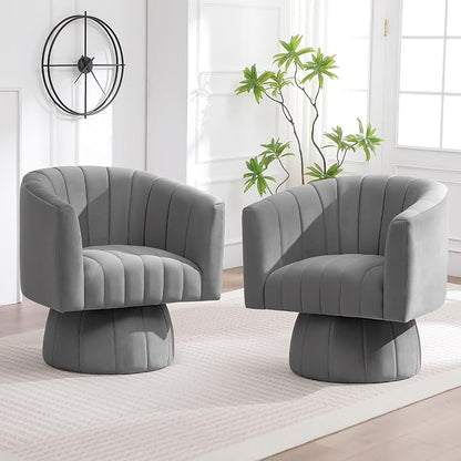 Swivel Accent Barrel Chair, Cute Comfy Small Round 360° Arm Chair. Velvet Sofa - Image 9