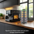 CSH K Cup Holder, 36 K Cup Storage, Coffee Pod Organizer Carousel, Spins 360 Degree Quietly, Kcup Holder for Counter, Kitchen, Office, Matte Gray