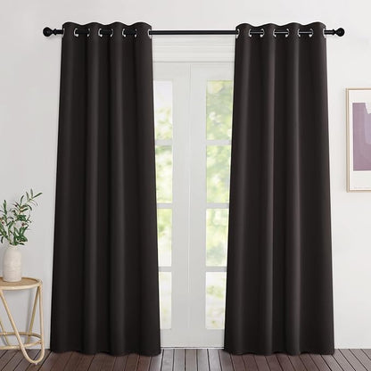 NICETOWN Toffee Brown Blackout Curtains 80 inch Length 2 Panels Set by NICETOWN