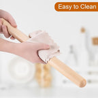 AISOSO French Rolling Pin, 17.7 Inches Wood Rolling Pins for Baking, Extra Long Classic Wooden Dough Roller for Fondant Pizza Pie Crust Cookie Pastry, Kitchen Baking Essentials, Light Yellow