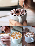 Milk Frothing Pitcher, 16oz Stainless Steel Milk Frother Cup Steaming Pitcher, Cappuccino Espresso Accessories Coffee Bar Barista Tools, Metal Steamer Cup Milk Jug with Latte Art Pen
