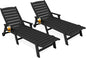 KINGYES HDPE Lounge Chair Outdoor Set of 2, Patio Chaise Lounge Recliner by KINGYES