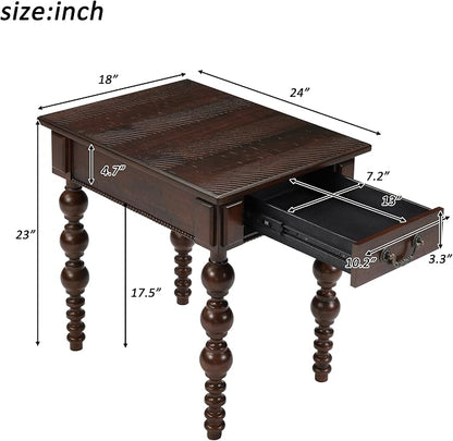Retro Wooden Side End Table Vintage Nightstand Bedside Table - Image 2