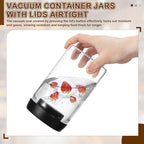 uxcell 2pcs Coffee Vacuum Container, 500ml/17oz Glass Coffee Bean Storage Container with Lids for Spices Biscuits Loose Leaf Tea, Black