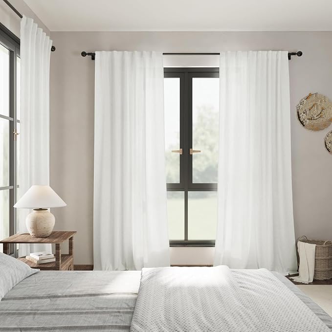 Off White Linen Curtains 90 Inches Long - Image 7