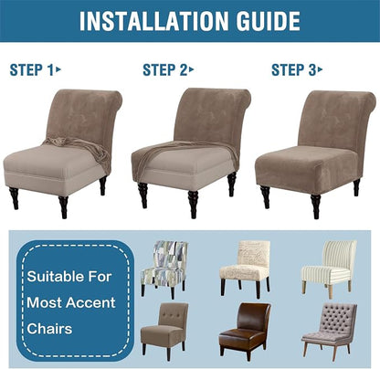 H.VERSAILTEX Armless Accent Chair Covers Thick Velvet Armless Chair Slipcovers - Image 7