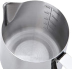 SIKEMAY Milk Frothing Pitcher Cup, 12oz/350ML Milk Frother Cup Stainless Steel Steaming Pitcher Milk Jug Coffee Latte Art Cappuccino Espresso Machine Accessories for Barista Steam Pitchers Tools