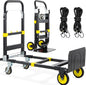 3-in-1 Folding Hand Trucks, 600Lbs Convertible Hand Truck Dolly, Heavy Duty by COOCHEER
