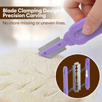 MOJOHAND Bread lame for Dough, Magnetic & Reusable Bread Lame Dough Scoring Tool, Anti-Slip Handle with Long Retractable Razor blades, Sourdough Scoring tool for Bread Making (Purple)
