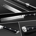 SHAN ZU 12" Brisket Slicing Knife - Carving Slicing Meat Knife Professional German 1.4116 Stainless Steel Razor Sharp Blade, Ergonomic Wood Handle & Full Tang Design, Gift Box Included