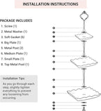 3 Tier Cupcake Stand - Dessert Table Display Set, Tiered Serving Cake Tray, White Embossed Dessert Stand, Parties Serving Plate, Decorative Centerpiece to Any Occasion - (Square)