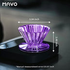 MAVO Pour Over Coffee Dripper, Detachable Hand Drip Brewer, Pour Over Coffee Maker, Compatible with V01 Paper Filters & Wave Filter 155, Purple