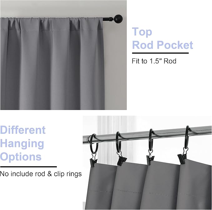Simplebrand Ava Light Grey Blackout Curtains - Image 3