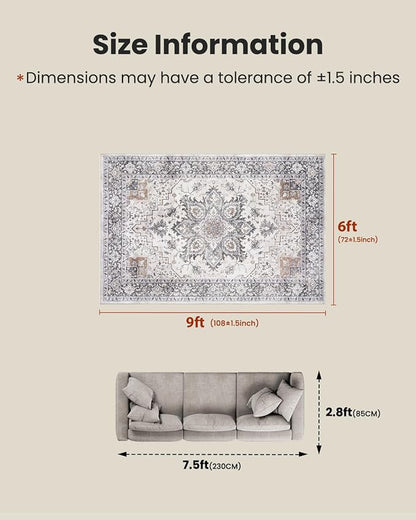AMADA HOMEFURNISHING 6x9 Area Rugs, Vintage Rugs - Image 2