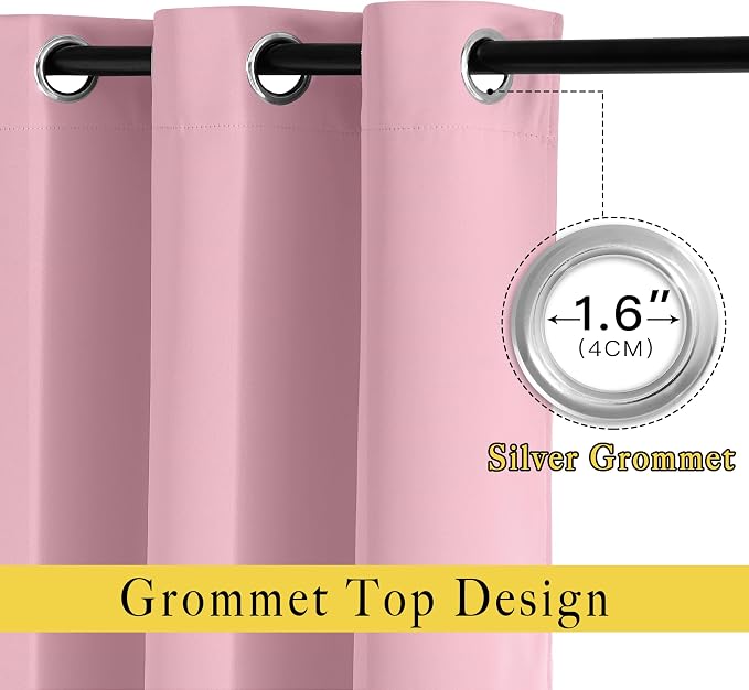 NICETOWN Blackout Curtains 72 inches Long, Grommet Privacy Window Treatment - Image 4