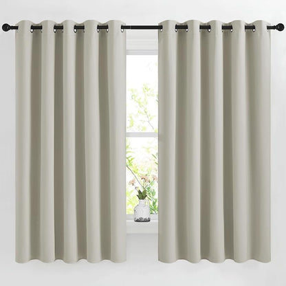 NICETOWN Natural Room Darkening Bedroom Curtain, Window Treatment Thermal by NICETOWN