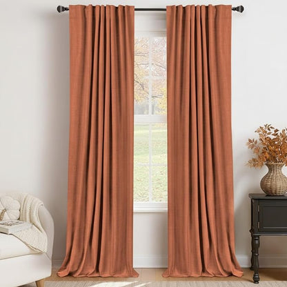 Faux Linen Total Blackout Curtains by 100BlackoutShield