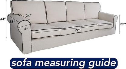 PureFit Stretch Couch Covers for Sofa 4 Seater Slipcovers Gray | 1-Piece Sofa - Image 6