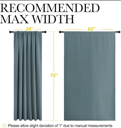 NICETOWN 2 Panels Blackout Curtains, Rod Pocket Window Curtains Room Darkning - Image 5
