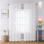 White Sheer Curtains 84 Inches Long 2 Panels, Airy Solid Voile Window Curtain by Lecloud