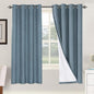H.VERSAILTEX Linen Blackout Curtains 72 Inches Long 100% Blackout Thermal by HVERSAILTEX