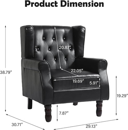 Mid-Century Modern Wingback Accent Chair - Image 2
