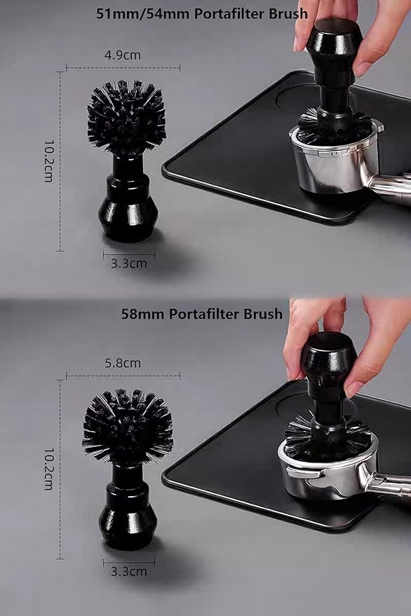 Espresso Coffee Machine Cleaning Brush Kit with Portafilter Cleaning Disc (58mm Portafilter Brush)