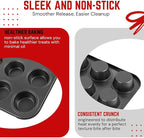 Flexzion Muffin Tray Cupcake Baking Pan 2 Pack, 12-Cup Nonstick Carbon Steel Muffin Tins Non-Stick Cupcake Tin Bakeware Accessories for Baking Cupcakes Muffin Brownies Snacks, Easy Clean, Fridge Safe
