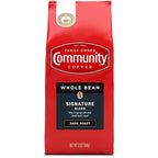 Community Coffee Signature Blend Whole Bean Coffee, Dark Roast, 12 oz Bag (Pack of 6)