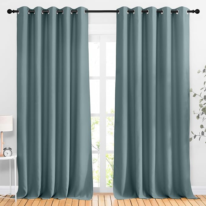 NICETOWN Room Darkening Curtains Extra Long 110 Inches, Grommet Thermal by NICETOWN