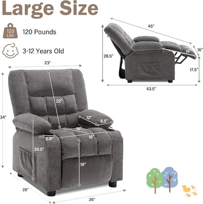 BOSMILLER Kids Recliner Chair， Push Back Toddler Recliner - Image 2