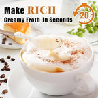 Nahida Green Milk Frother Wand for Coffee, Frother Handheld Rechargeable Electric Whisk with 3 Heads 3 Speeds Drink Mixer Coffee Frother Foam Maker For Latte, Cappuccino, Hot Chocolate, Egg