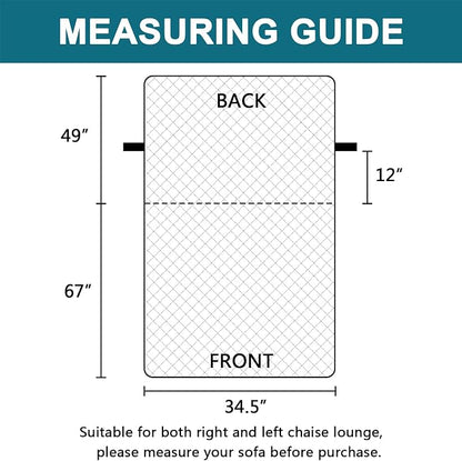 Turquoize 100% Waterproof Sofa Covers Chaise Lounge L Shape Sofa Protector Slip - Image 6