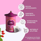 Life Plus Style Gourmet Pagoda Garden Rosehip Hibiscus Green Tea Organic Herbal Tea Caffeinated Hot or Iced Natural Ceylon Tea Antioxidants Supports Wellness 60 Tea Bags