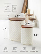 LE TAUCI Food Storage Containers with Airtight Lids, 78/25 oz Ceramic Sugar Canisters Sets, Embossed Large Jars for Pasta, Oats, Coffee Bean, Cookies, Rice, Grains, Tea - Set of 2, Fireworks