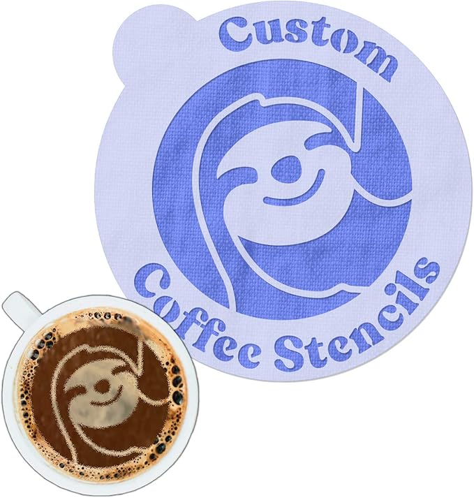 Stencil Stop Custom Coffee Stencil - Customizable for Business Logos, Faces, Images - 14 Mil Mylar Plastic (3 x 3 inches - 5 Pack)