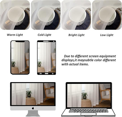 Chyhomenyc Ivory Sheer Curtains 84 Inches Long 2 Panels, Light Filtering Ivory - Image 4