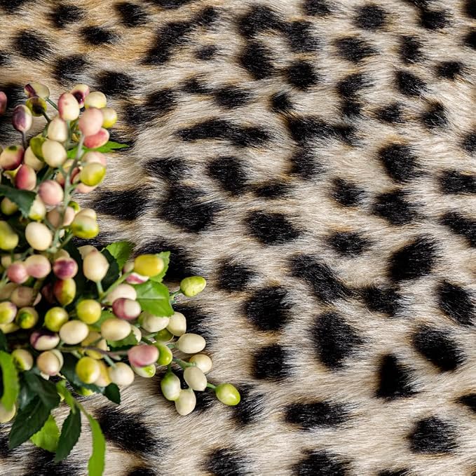 Huichenxing2021FURSTORE Faux Cheetah Area Rug Animals Printed Hide Mats Leopard - Image 3